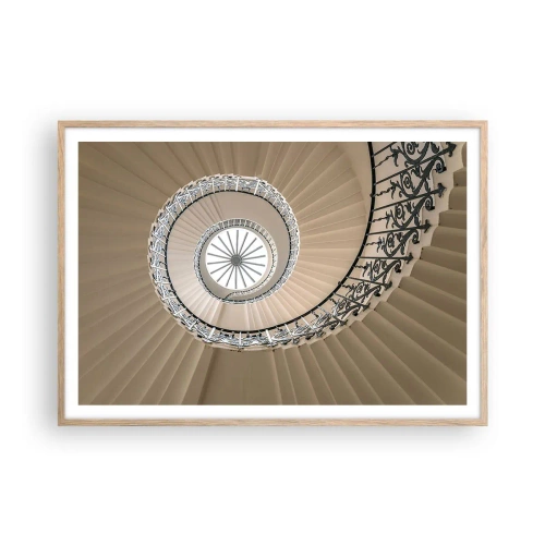 Poster in einem Rahmen aus heller Eiche - Im Inneren der Muschel - 100x70 cm