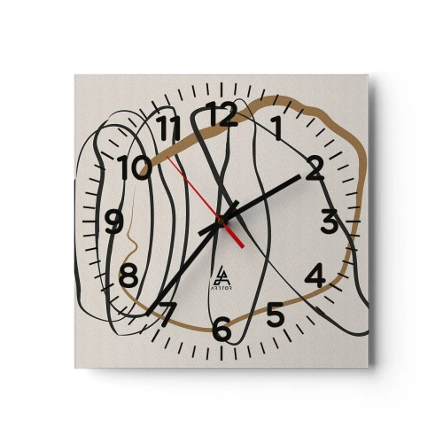 Wanduhr - Glasuhr - Komposition – Looptanz - 40x40 cm