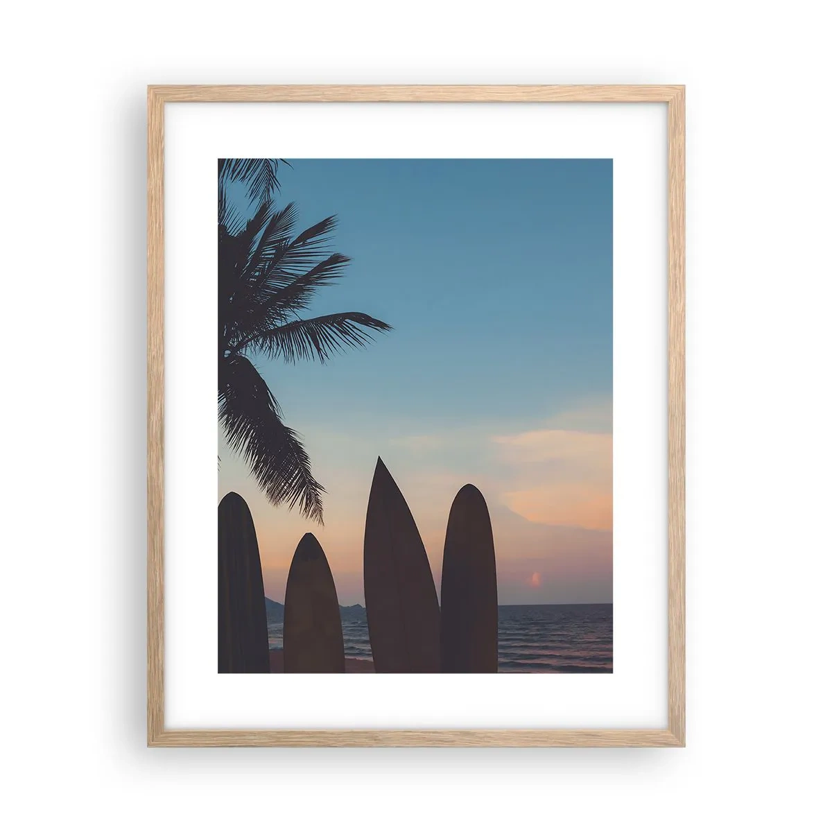 Poster in einem Rahmen aus heller Eiche - Morgen wird es auch lustig - 40x50 cm