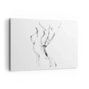 Bild auf Leinwand - Leinwandbild - Zarte, abstrakte Linien, die Rauchfahnen ähneln, auf hellem Hintergrund - 100x70cm - Schön und stark - Moderne Wanddekoration für Wohnzimmer und Schlafzimmer ARTTOR