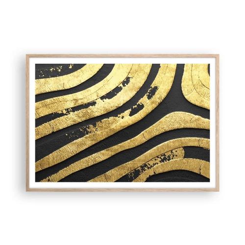 Poster in einem Rahmen aus heller Eiche - Alles fließt - 100x70 cm