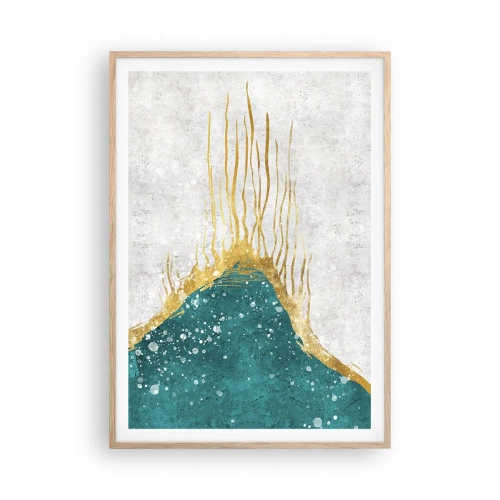 Poster in einem Rahmen aus heller Eiche - Goldene Flut - 70x100 cm