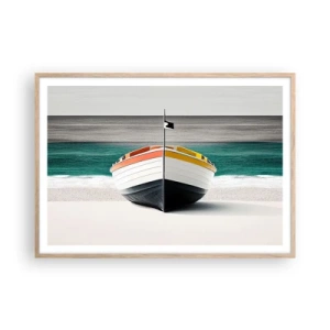 Poster in einem Rahmen aus heller Eiche - An seinem Platz - 100x70 cm