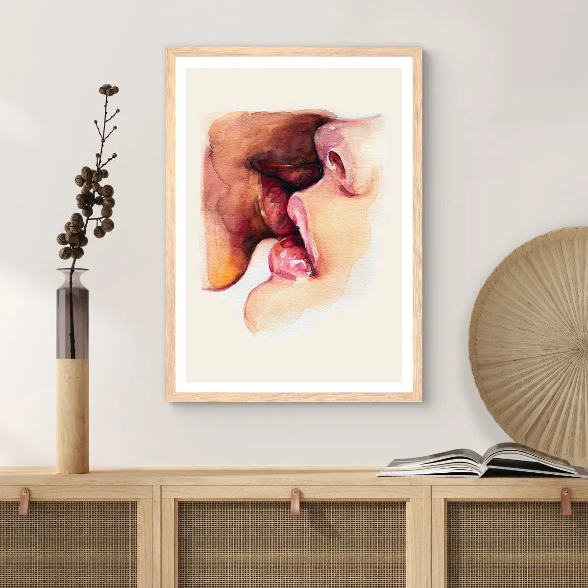 Poster in einem Rahmen aus heller Eiche - Wie Tag und Nacht, Erde und Himmel - 40x50 cm