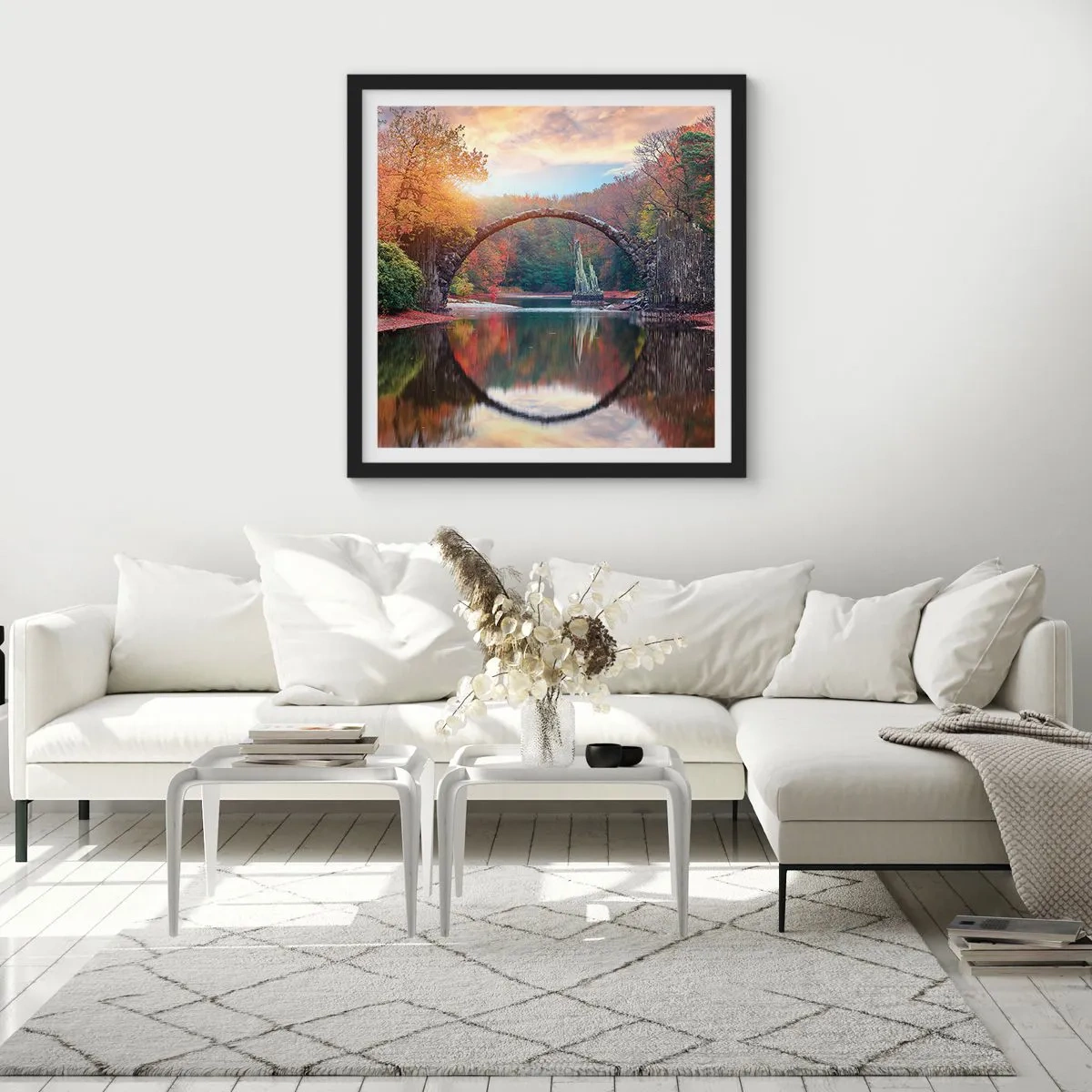 Poster in einem schwarzem Rahmen - Auf der anderen Seite des Spiegels - 40x40 cm