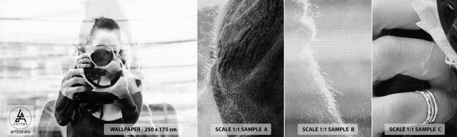 Fototapeten Muster Premium Canvas - Schöpfer und Material - Abstraktion, Fotograf, Frau - 100x30 cm