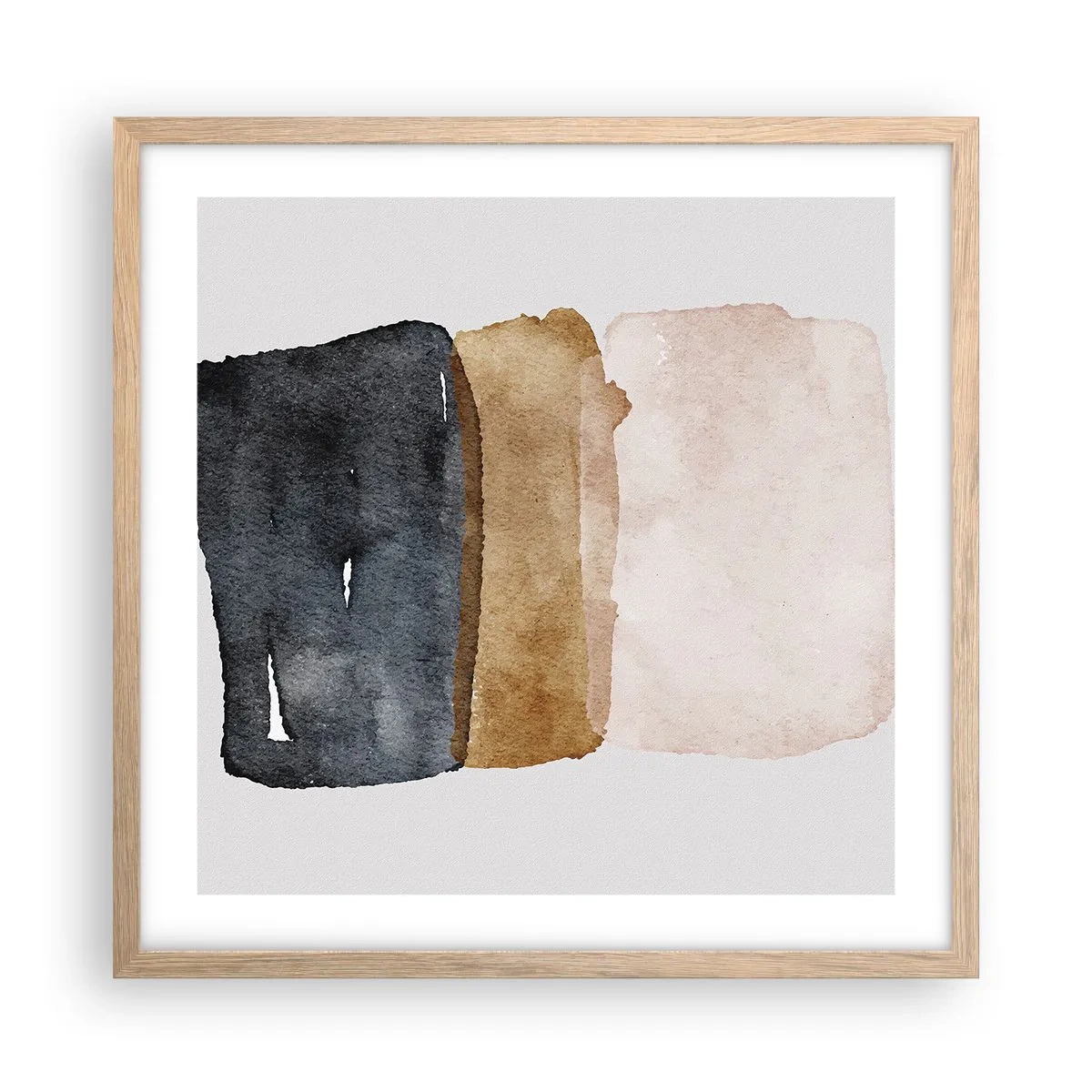 Poster in einem Rahmen aus heller Eiche - Die Komposition der Farben der Erde - 50x50 cm