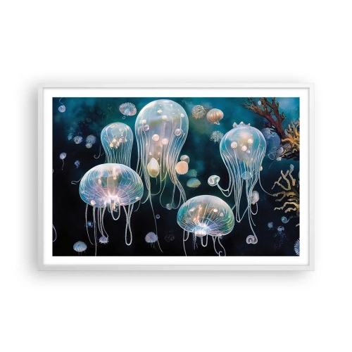 Poster in einem weißen Rahmen - Unterwasserball - 91x61 cm