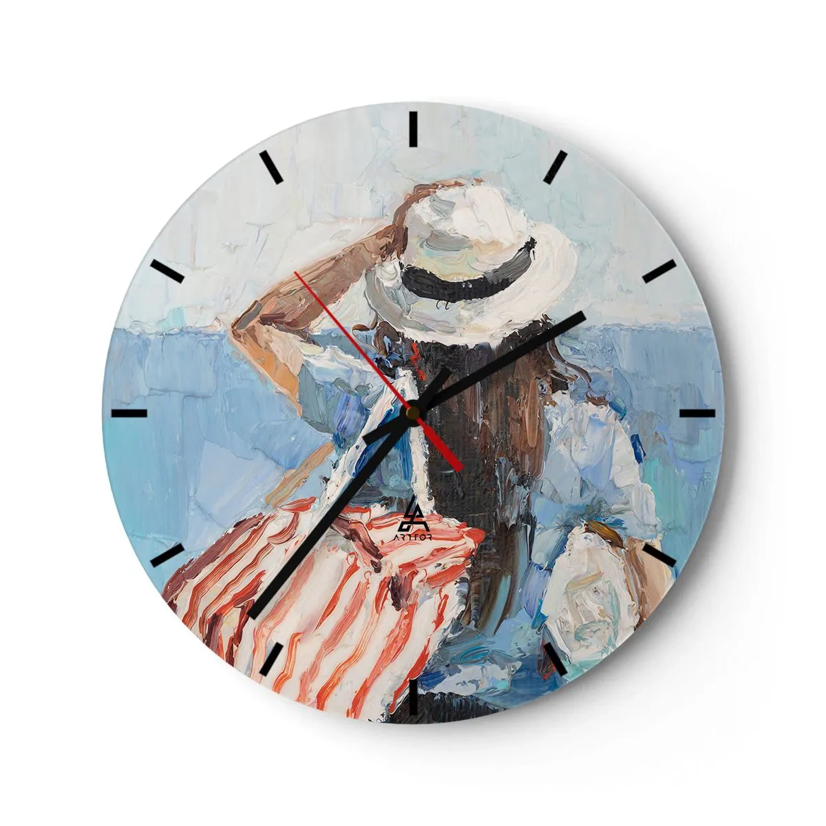 Wanduhr - Glasuhr - Willkommen in den Sommerferien - 40x40 cm