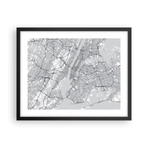 Poster in einem schwarzem Rahmen - Die Anatomie einer Metropole - 50x40 cm