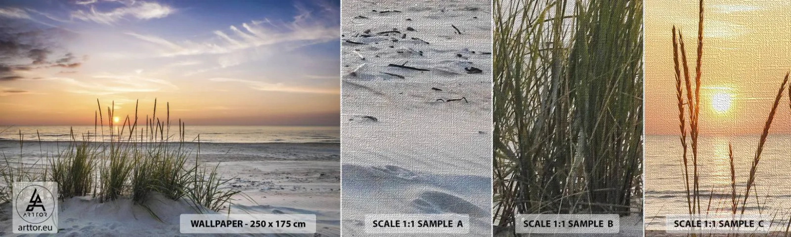 Fototapeten Muster Premium Canvas - Schau, denk, fühl - Landschaft, Strand, Meer - 100x30 cm