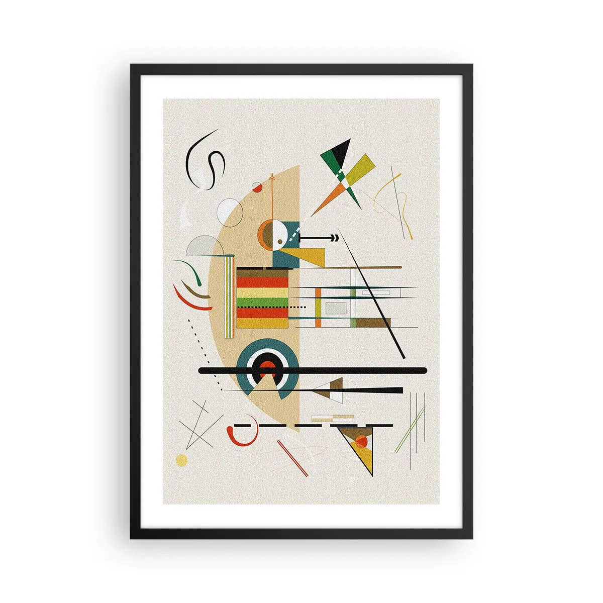 Poster in einem schwarzem Rahmen - Abstrakte geometrische Komposition - 50x70cm - Und die Welt lacht - Moderne Wanddekoration für Wohnzimmer und Schlafzimmer ARTTOR