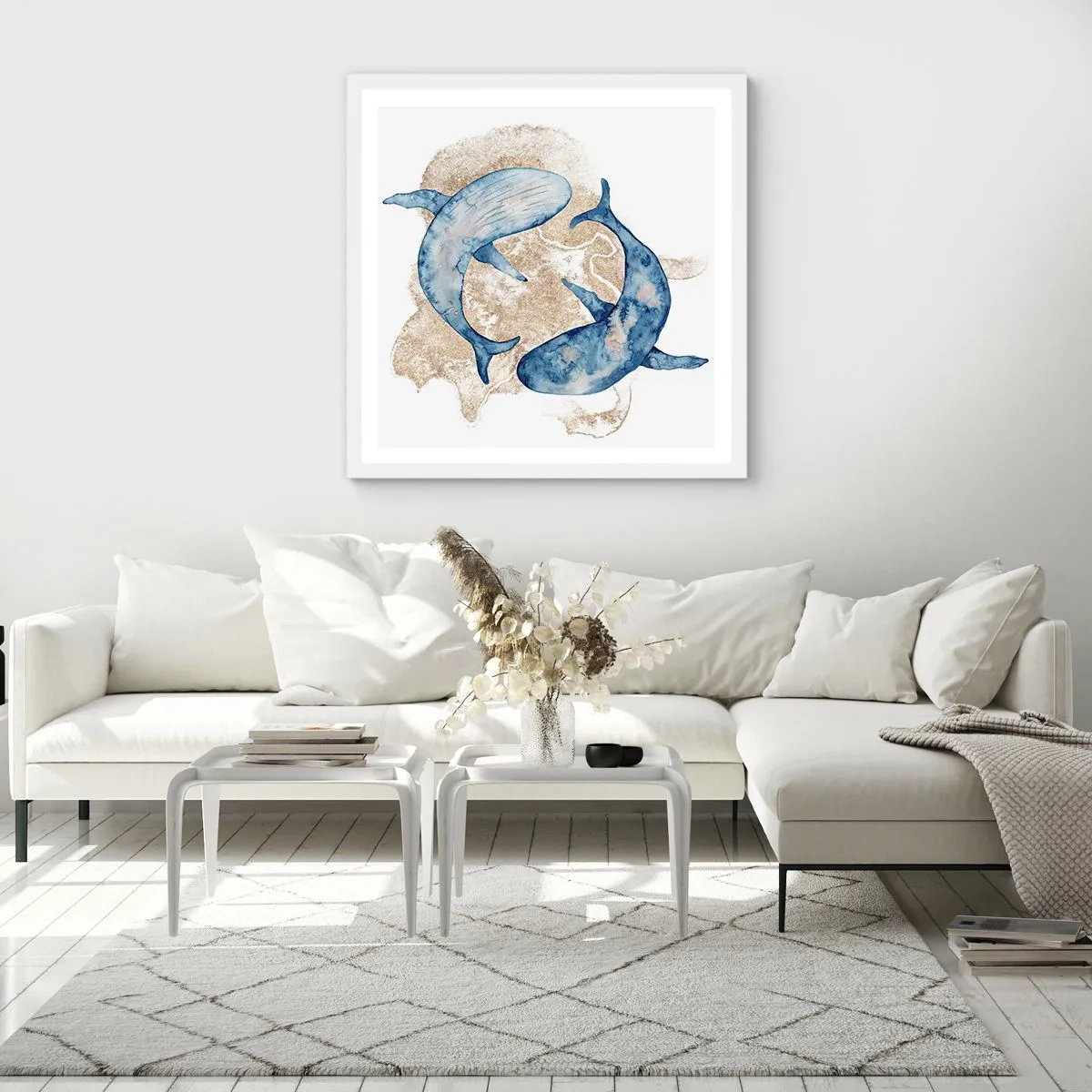 Poster in einem weißen Rahmen - Freundschaft oder Liebe? - 50x50 cm