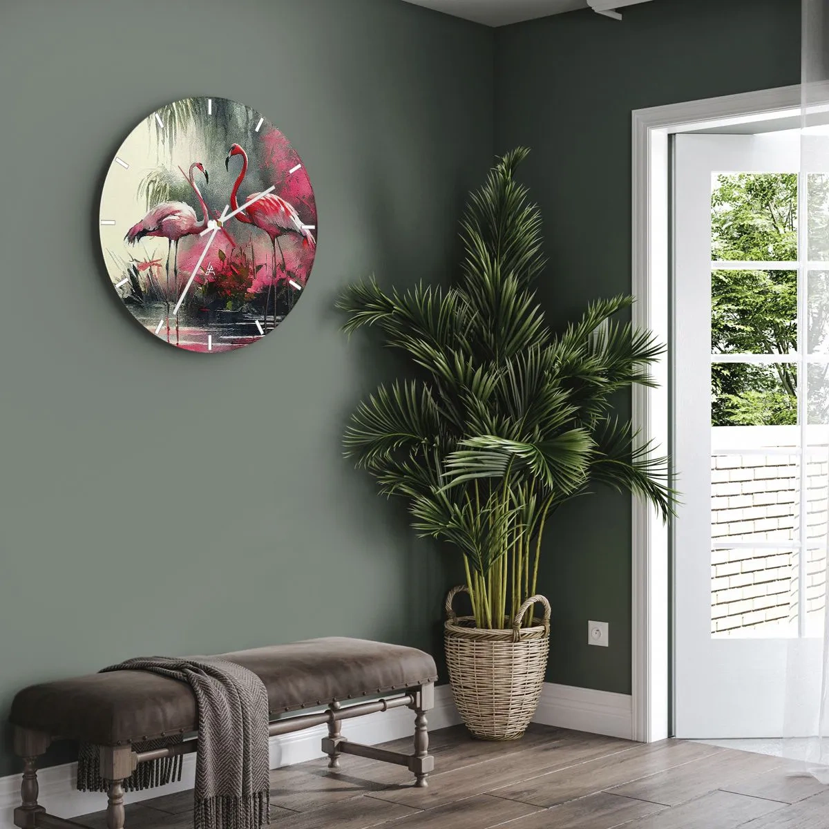 Wanduhr - Glasuhr - Lektion in natürlicher Anmut - 30x30 cm