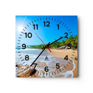 Wanduhr - Glasuhr - Ein exotischer Ort für dich - 40x40 cm