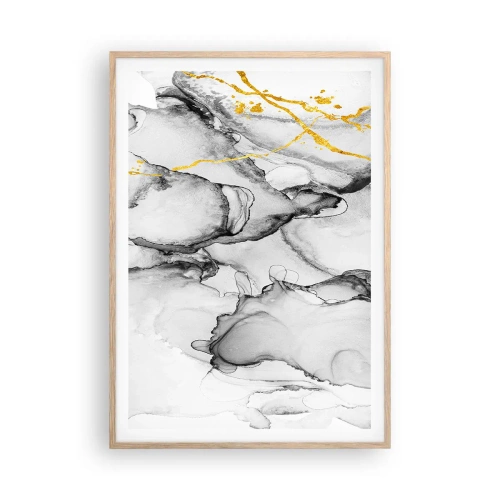 Poster in einem Rahmen aus heller Eiche - Komposition mit Goldmotiv - 70x100 cm