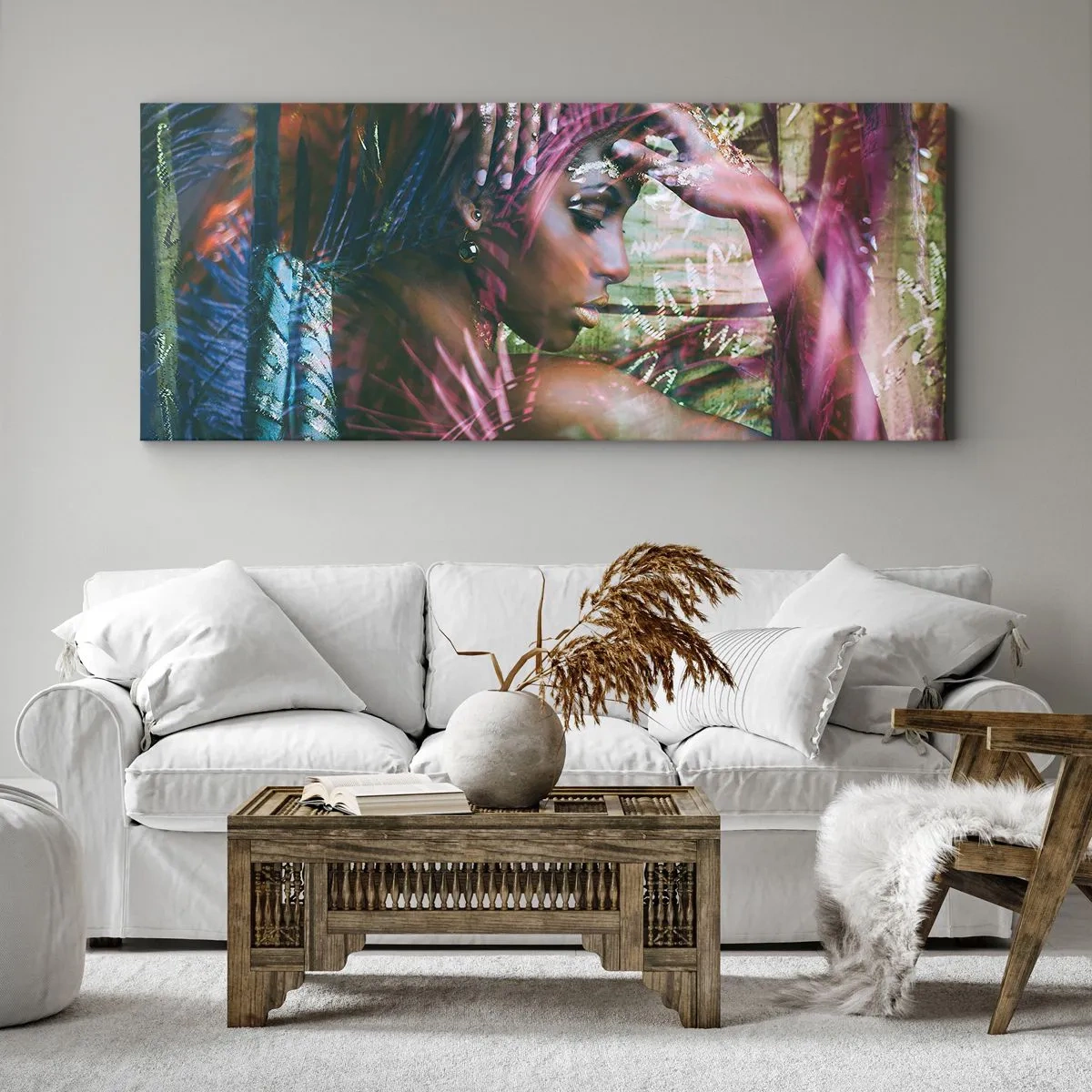 Bild auf Leinwand - Leinwandbild - Mutter Natur im Dschungel - 100x40 cm