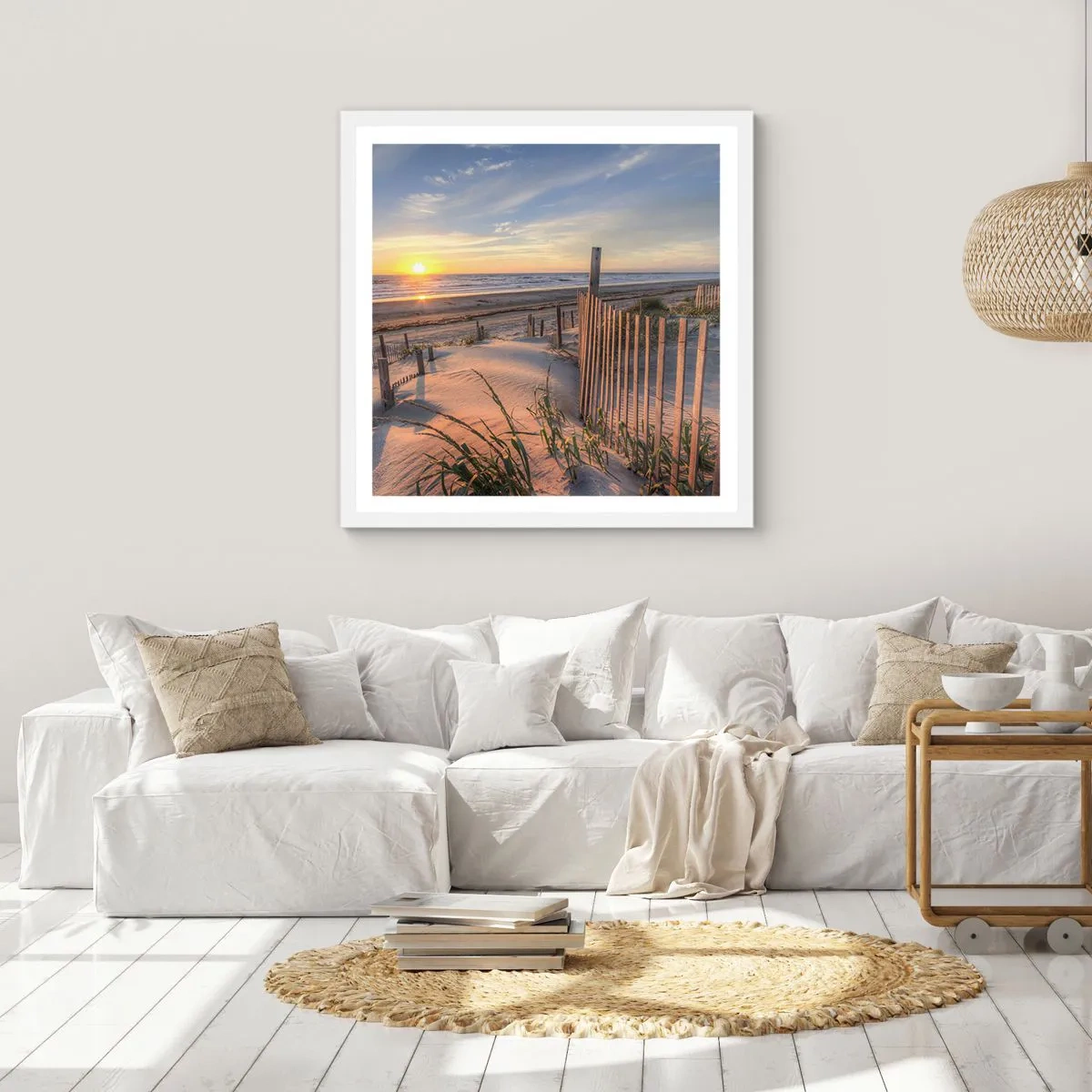 Poster in einem weißen Rahmen - Schein und Schatten des Windes - 60x60 cm