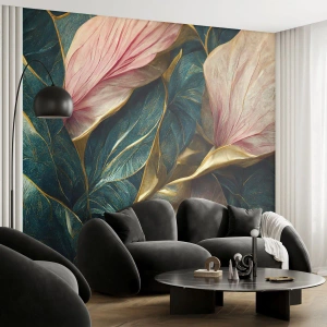 Fototapete Premium Canvas - Natürliche Eleganz und Stil - Art Deco, Blumen, Eleganz - 500x350 cm