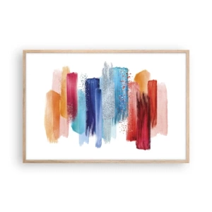 Poster in einem Rahmen aus heller Eiche - Auf und ab - 91x61 cm