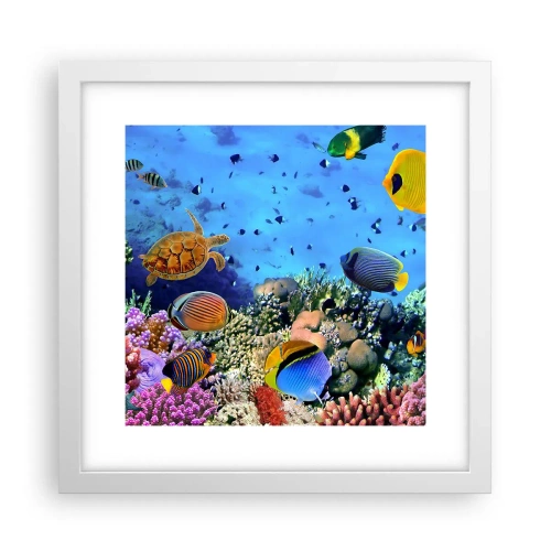 Poster in einem weißen Rahmen - Und was wissen wir über das Leben ... - 30x30 cm