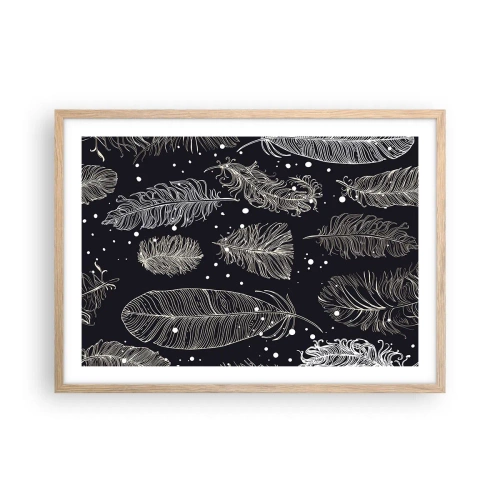 Poster in einem Rahmen aus heller Eiche - Gefiederte Spitze - 70x50 cm