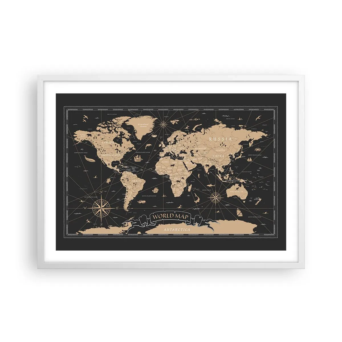 Poster in einem weißen Rahmen - Die Grenzen meiner Welt - 70x50 cm