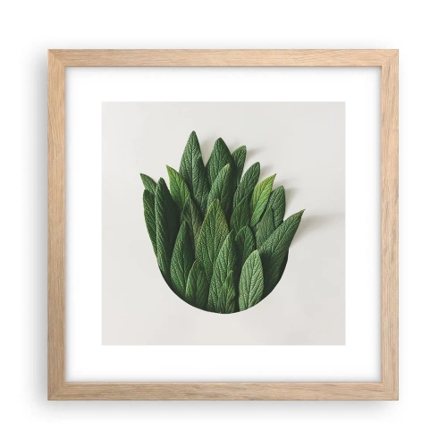 Poster in einem Rahmen aus heller Eiche - Ungebremste Neugier - 30x30 cm