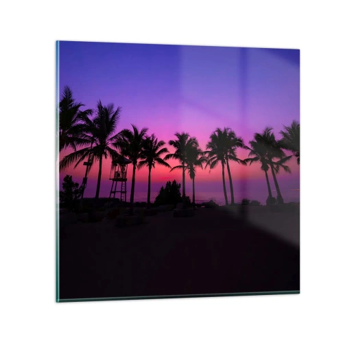 Glasbild - Bild auf glas - Abend unter Palmen - 30x30 cm