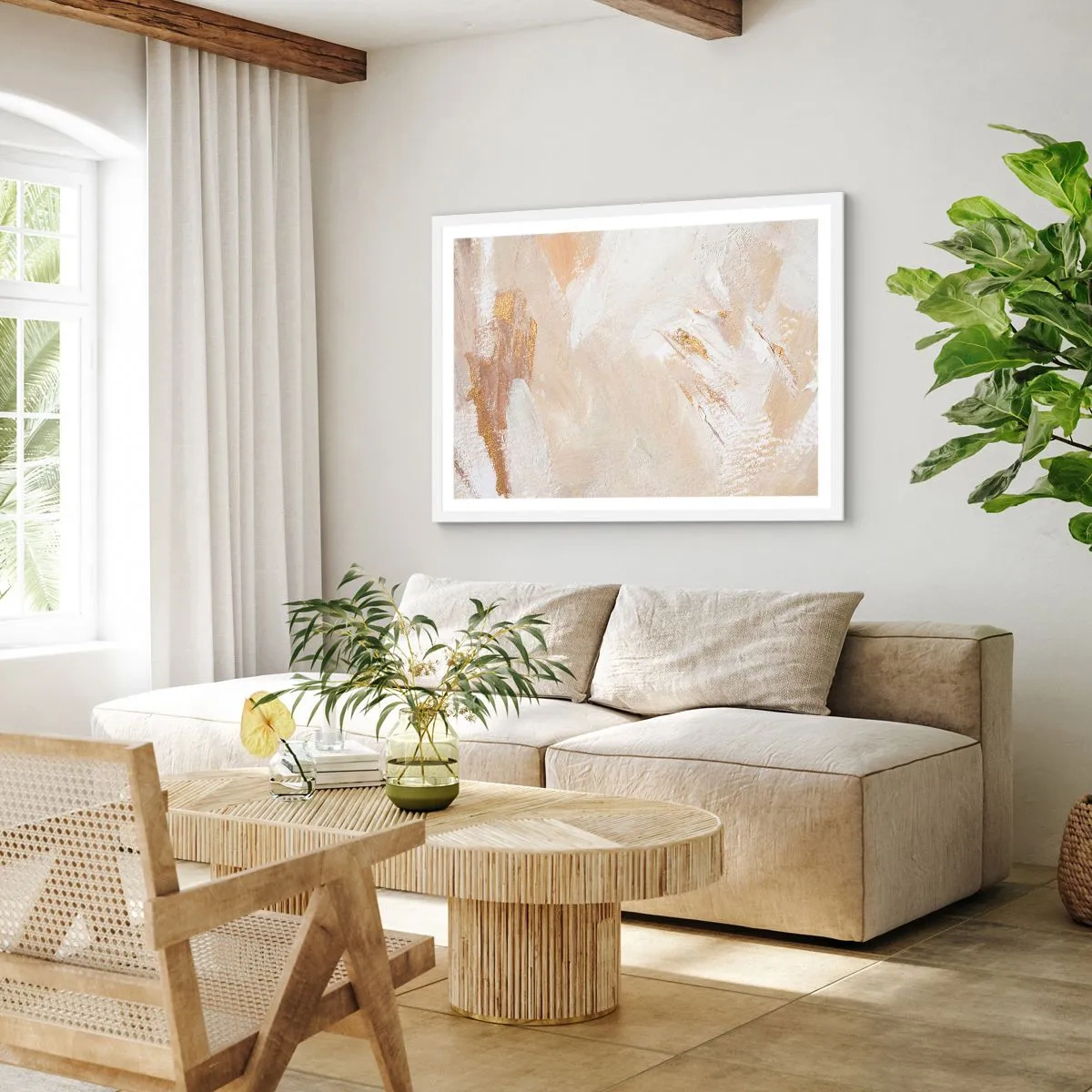 Poster in einem weißen Rahmen - Pastellkomposition - 50x40 cm