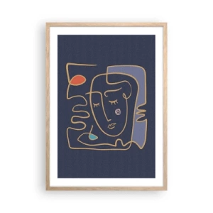 Poster in einem Rahmen aus heller Eiche - In Gedanken - 50x70 cm