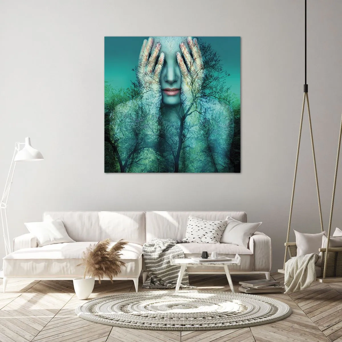 Bild auf Leinwand - Leinwandbild - Eingetaucht in Blau - 40x40 cm