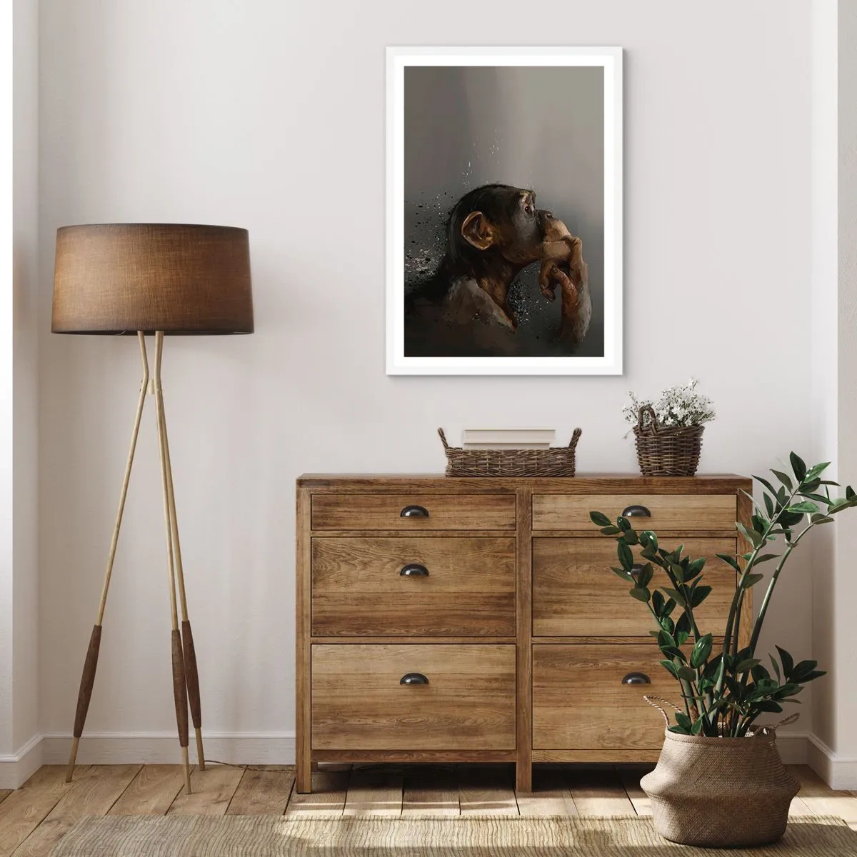 Poster in einem weißen Rahmen - Sicherlich ein Denker - 70x100 cm