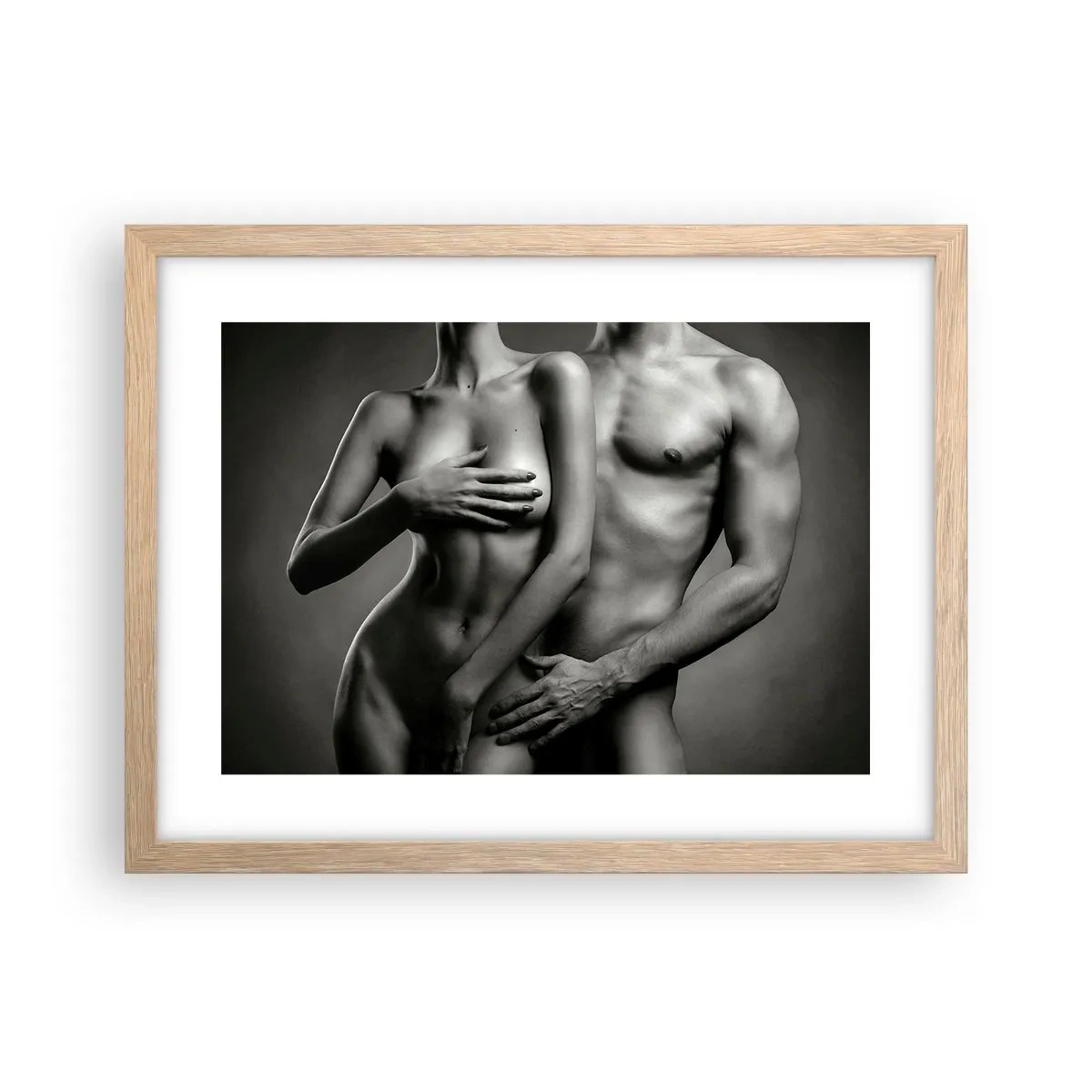 Poster in einem Rahmen aus heller Eiche - Adam und Ewa - 40x30 cm