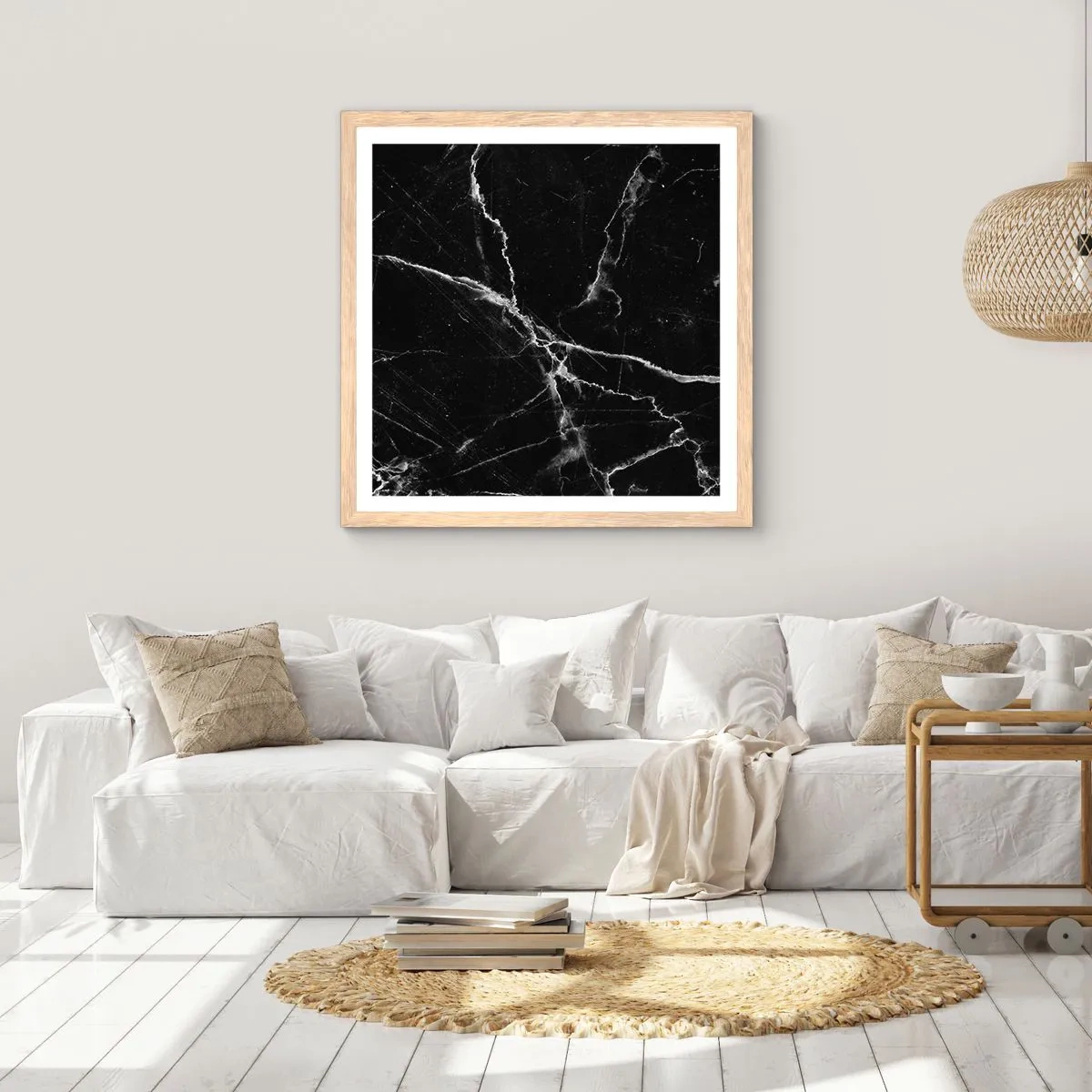 Poster in einem Rahmen aus heller Eiche - Geheimleben des Steins - 60x60 cm