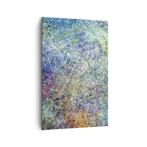 Bild auf Leinwand - Leinwandbild - Abstrakte Komposition mit mehrfarbigen Linien und Texturen - 80x120cm - Es ist nicht so einfach - Moderne Wanddekoration für Wohnzimmer und Schlafzimmer ARTTOR