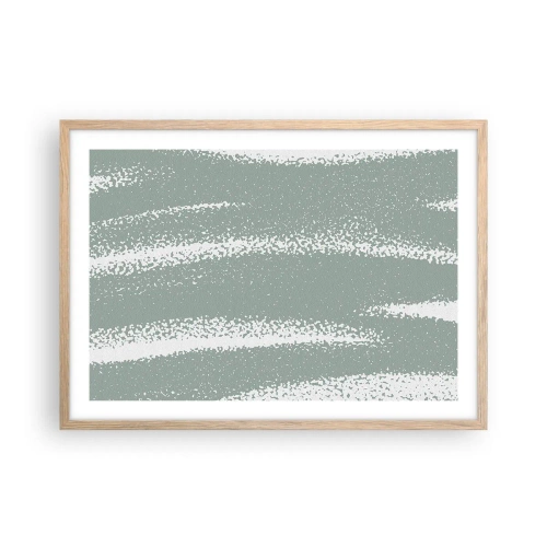 Poster in einem Rahmen aus heller Eiche - Abstraktion im Winterklima - 70x50 cm