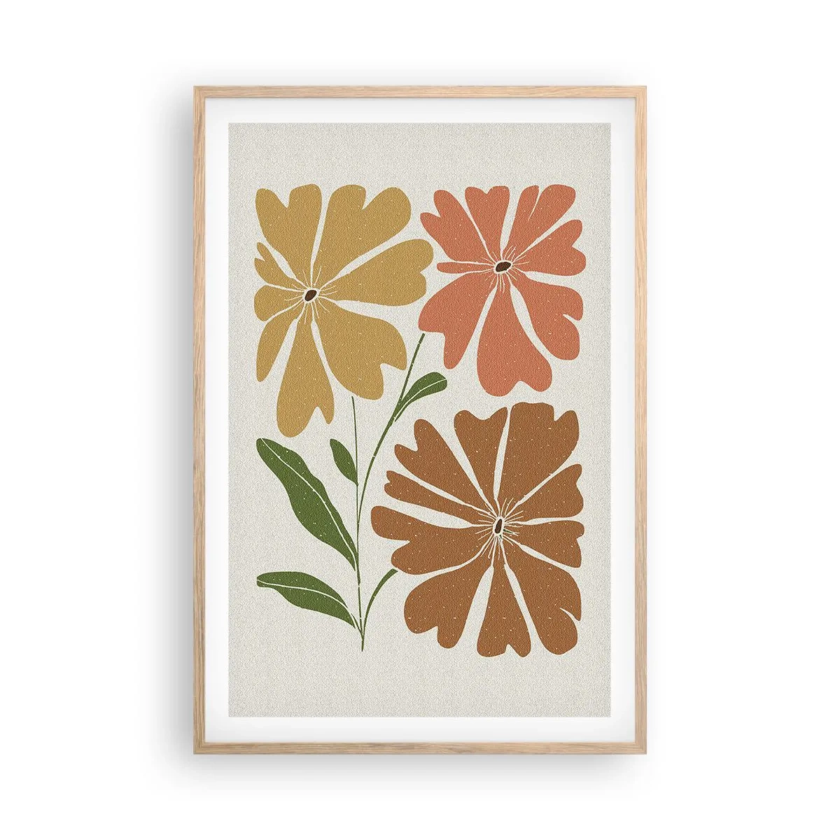 Poster in einem Rahmen aus heller Eiche - Natur und Geometrie - 61x91 cm