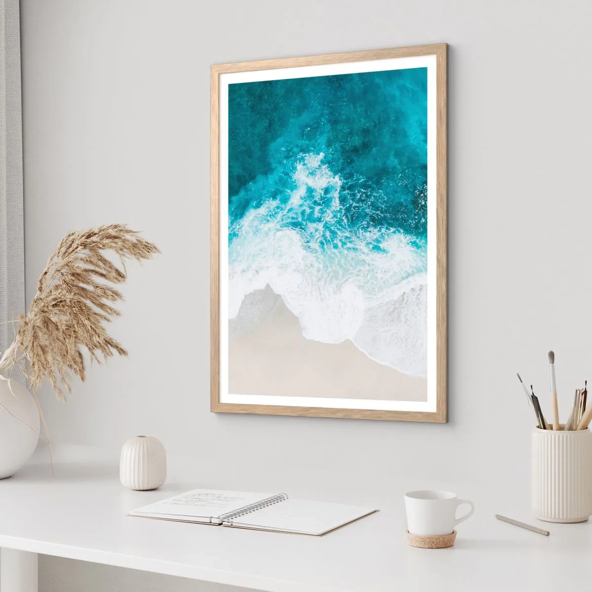 Poster in einem Rahmen aus heller Eiche - Natürliche Liebkosung - 70x100 cm