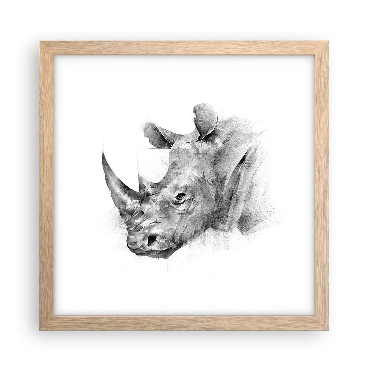 Poster in einem Rahmen aus heller Eiche - Afrikanisches Porträt - 30x30 cm