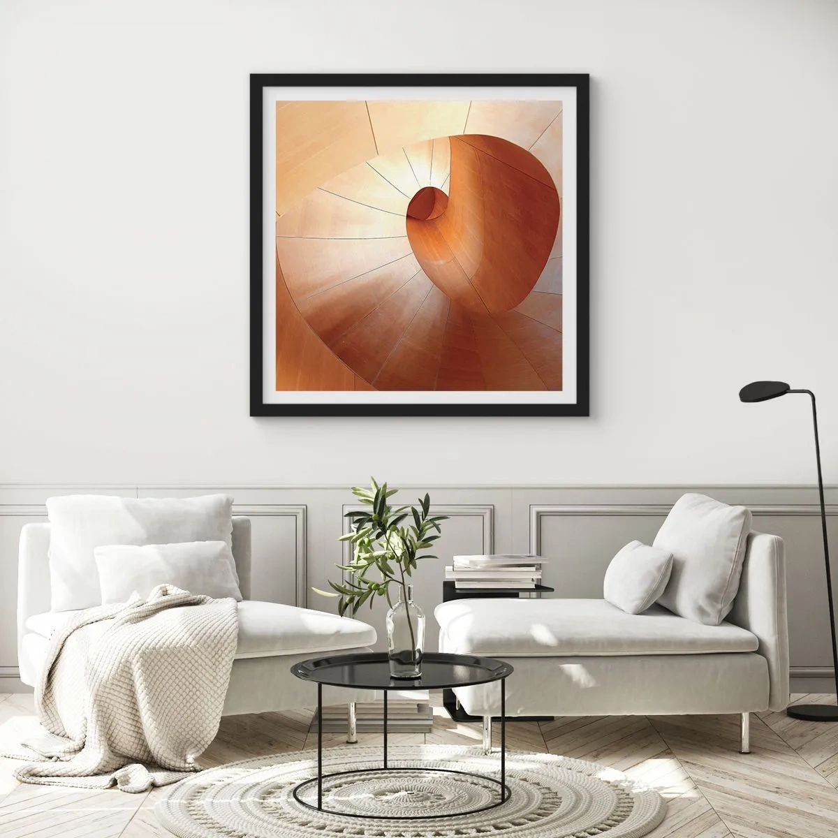 Poster in einem schwarzem Rahmen - Architektonische Serpentine - 60x60 cm