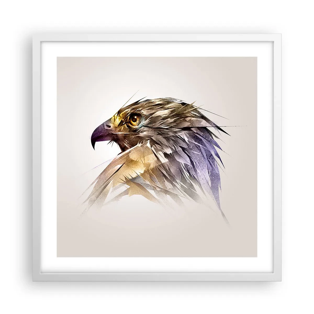 Poster in einem weißen Rahmen - Porträt eines Kriegers - 50x50 cm