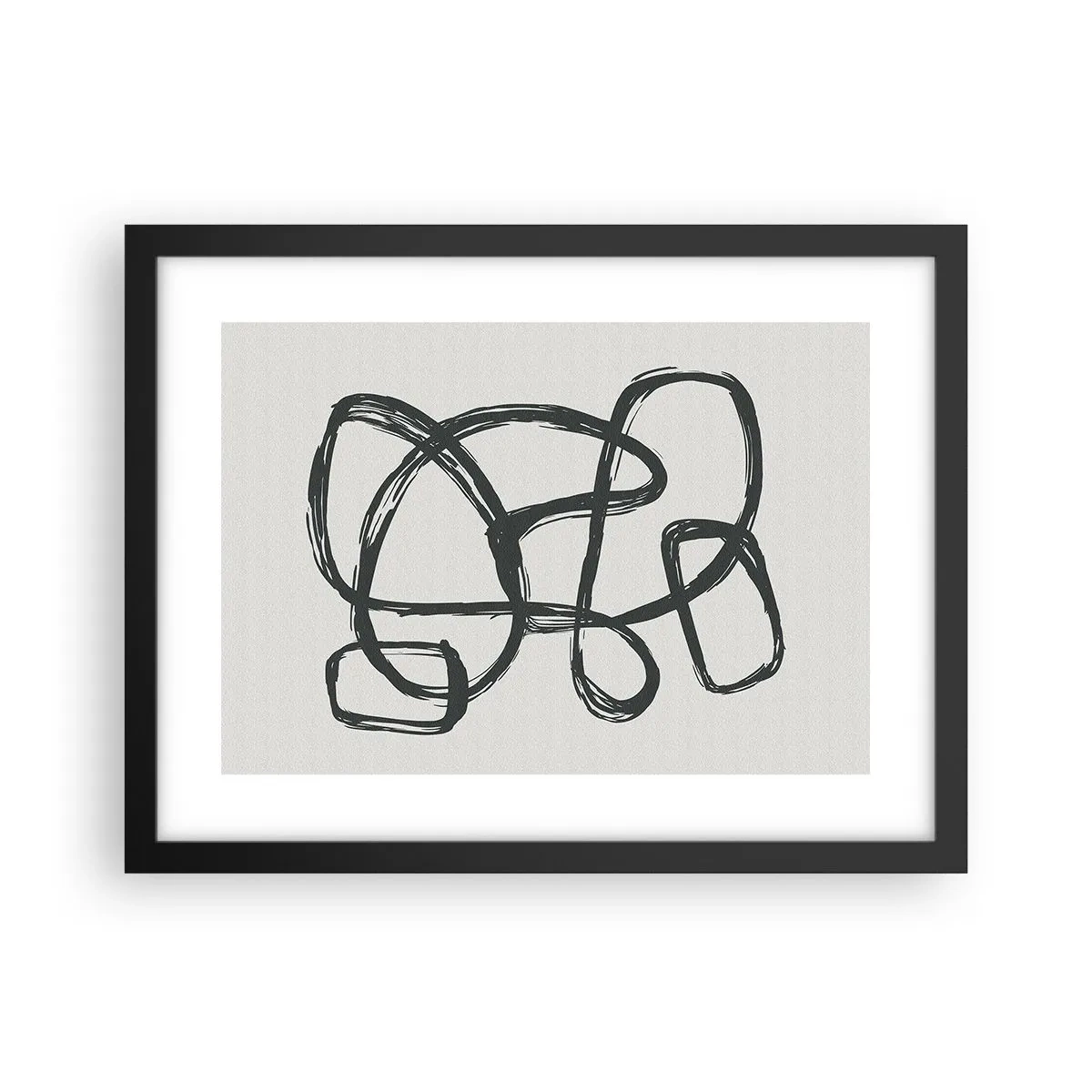 Poster in einem schwarzem Rahmen - Schleifenabstraktion - 40x30 cm