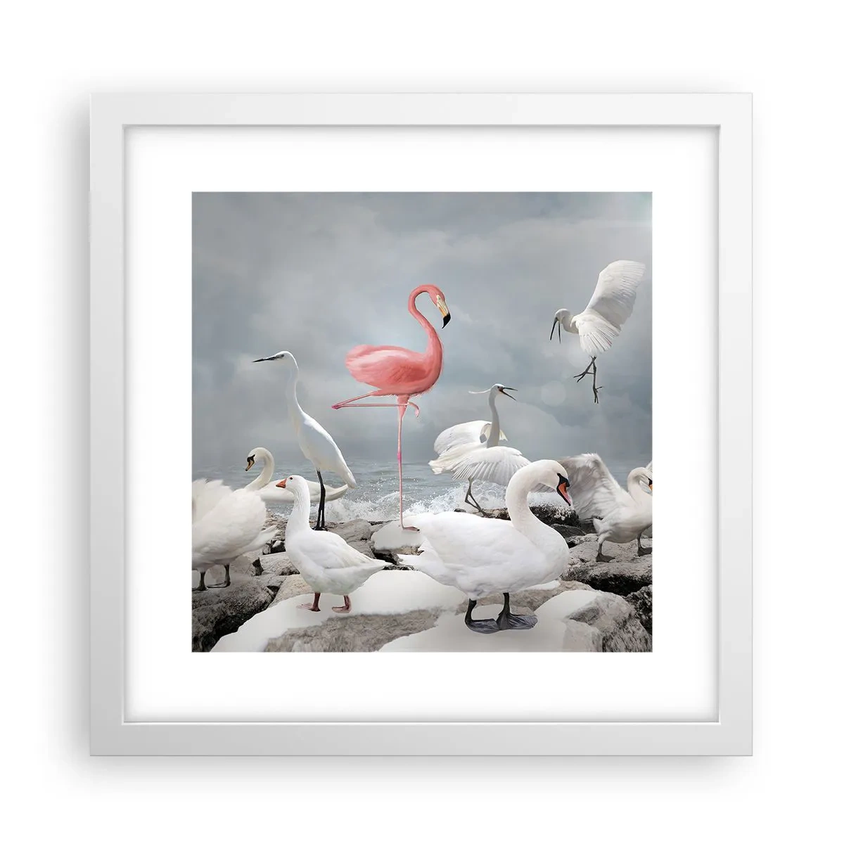 Poster in einem weißen Rahmen - Wie kam ich hier hin? - 30x30 cm