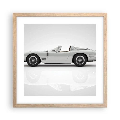 Poster in einem Rahmen aus heller Eiche - Spaß versprochen - 40x40 cm