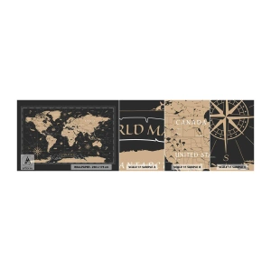 Fototapetenmuster Standard Eco - Die Grenzen meiner Welt - Weltkarte, Jahrgang, Retro - 100x30 cm