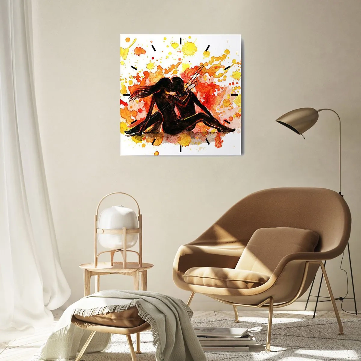 Wanduhr - Glasuhr - Und es war Licht - 40x40 cm