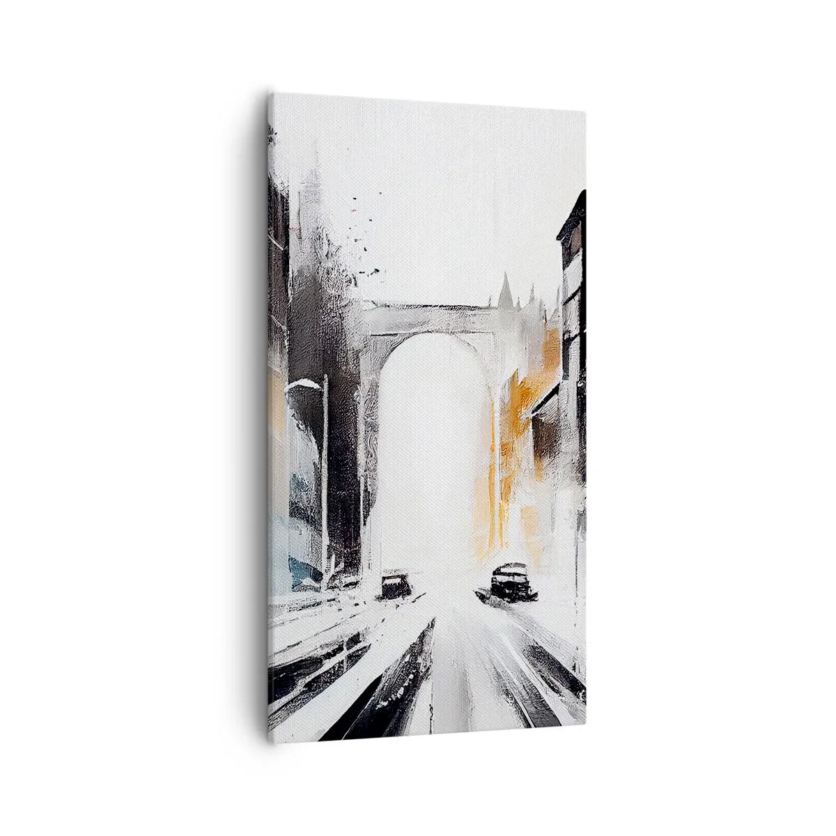 Bild auf Leinwand - Leinwandbild - Stadtstudie: Architektur und Bewegung - 55x100 cm