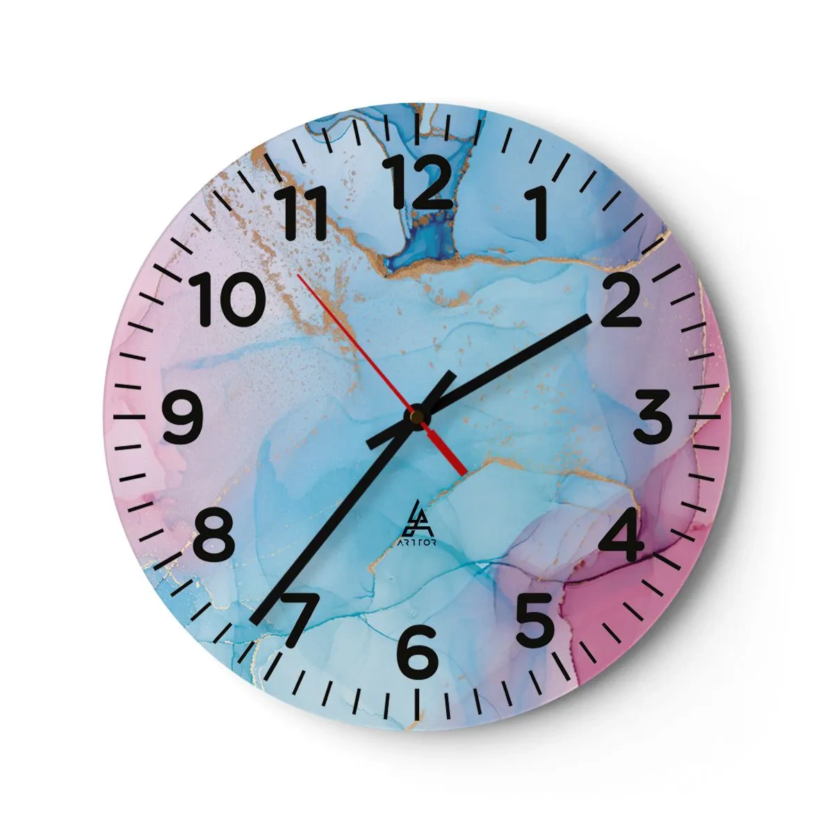 Wanduhr - Glasuhr - Begegnung und Durchdringung - 40x40 cm