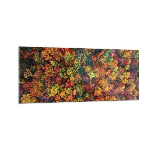 Glasbild - Bild auf glas - Blumenstrauß aus Herbstbäumen - 100x40 cm